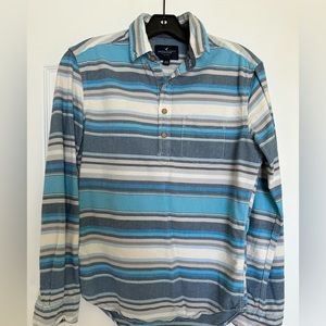 American Eagle Striped Cotton Button Up Long Sleeve Shirt